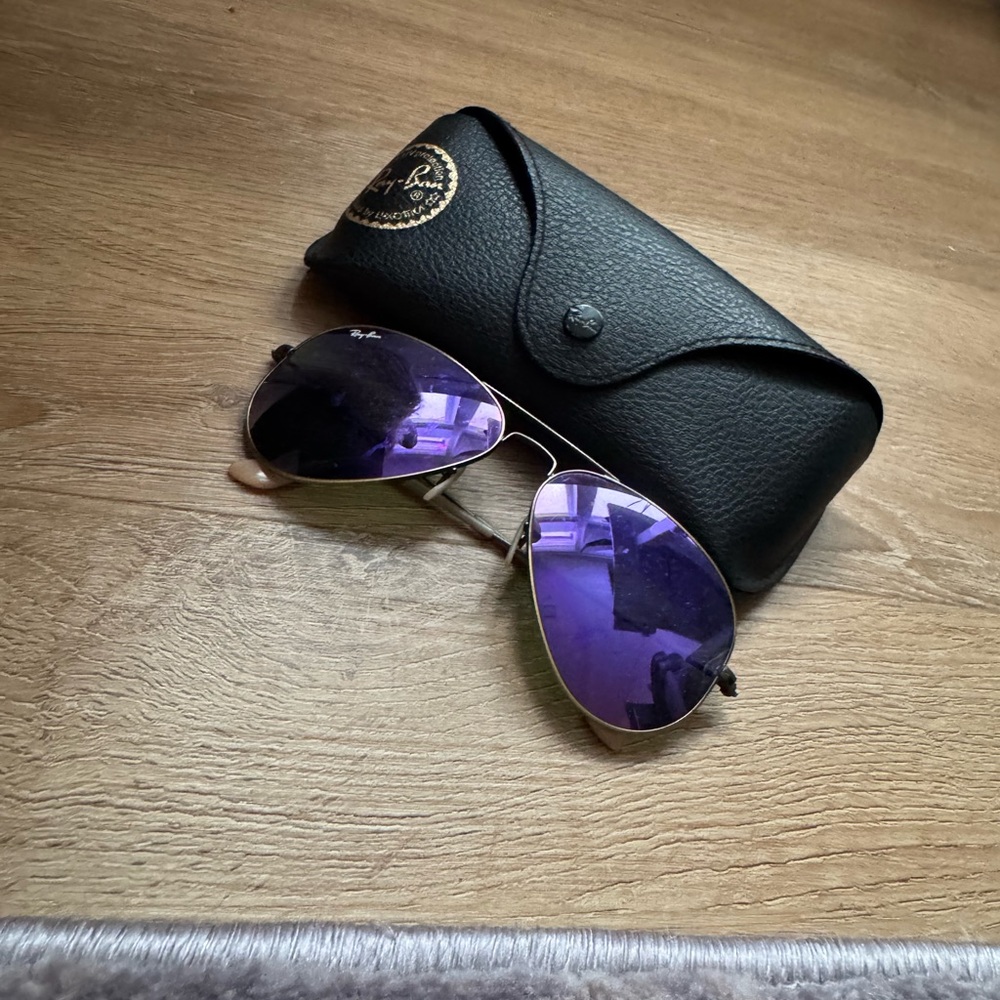 Ray-Ban Purple Aviator Sunglasses with Case